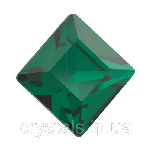 Квадрати в цапах Preciosa (Чехія) 8х8 мм Emerald/срібло, фото 1