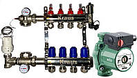 Коллектор для теплого пола KRAUS на 4 контури (Канада)