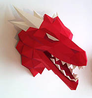Набор для создания 3D фигур Паперкрафт Papercraft оригами Голова Дракона