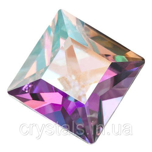 Квадрати в цапах Preciosa (Чехія) 10х10 мм Crystal AB/срібло