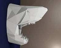 Набір для створення 3D фігур Паперкрафт Papercraft орігамі Голова Акули