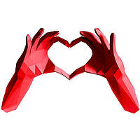 Набор для создания 3D фигур Паперкрафт Papercraft оригами Руки сердце