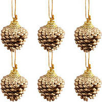 Від 5 шт. Набір ялинкових прикрас "Шишки" 6шт HL22CF-230 купити дешево оптом в інтернет-магазині