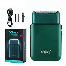Електробритва VGR V-390, Green, Waterproof, висувний триммер, фото 6