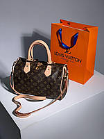 Женская сумка Луи Виттон коричневая Louis Vuitton Speedy 30 Brown/Pink