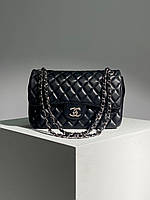 Женская сумка Шанель черная Chanel 3.55 Black/Silver