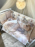 Дитячі постільні комплекти Бортики для ліжечка малюка з балдахіном Бавовняна дитяча постіль, фото 5