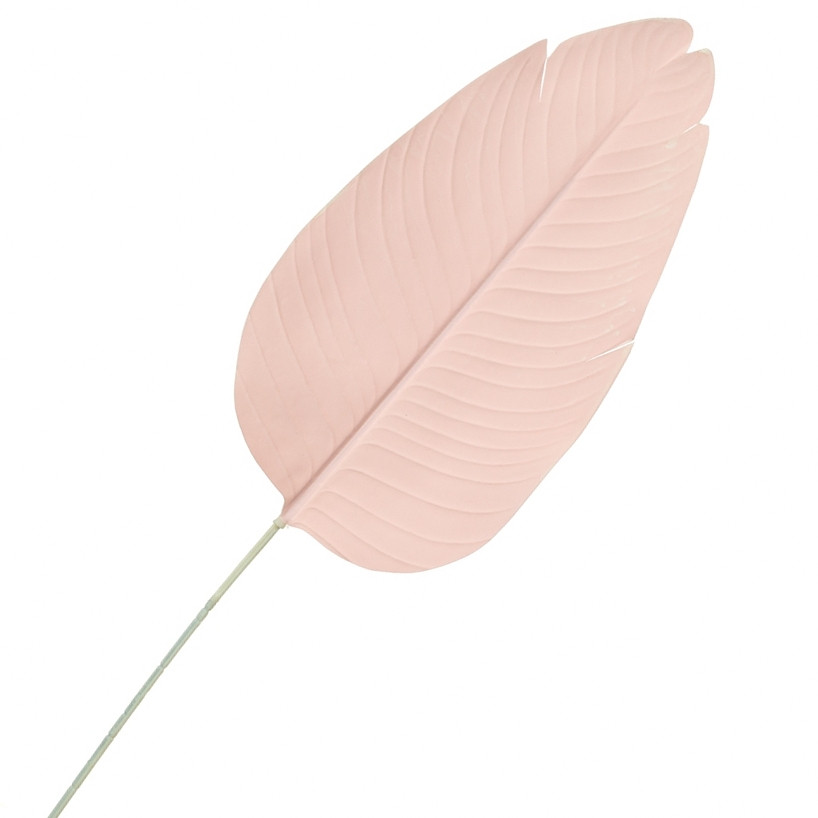 Декоративний штучний лист банана  90 см рожевий