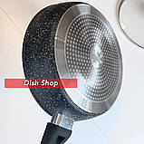 Сковорода глибока Benson з кришкою 28 см із мармуровим покриттям, фото 4