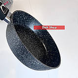 Сковорода глибока Benson з кришкою 28 см із мармуровим покриттям, фото 5