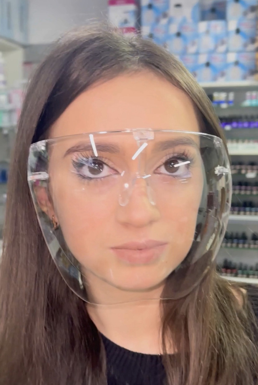 Пластиковий маска-екран для манікюру (захист очей та дихальних шляхів)