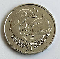 Британские Виргинские острова 1 доллар 2007, Дельфины
