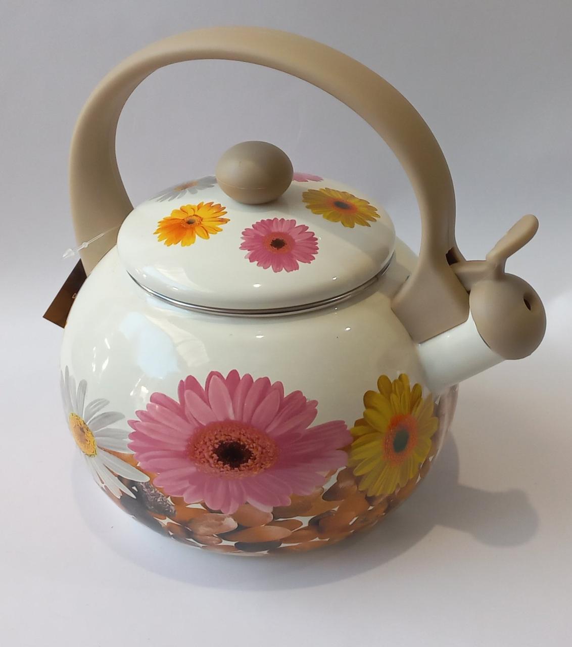 Чайник емальований зі свистком Edenberg EB 1745chrysanthemums 2,2 л