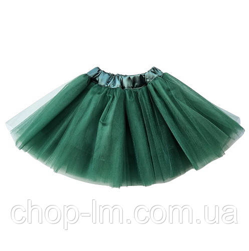 Спідниця дитяча фатинова (зелена) - 28 см. з підспідником. Зріст 104 -110 см. 6-7 років