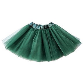 Спідниця дитяча фатинова (зелена) - 28 см. з підспідником. Зріст 104 -110 см. 6-7 років, фото 1