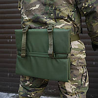 Тактичний каремат для сидіння потрійний Хакі Оксфорд П'ятиточка розкладний килимок військовий каремат