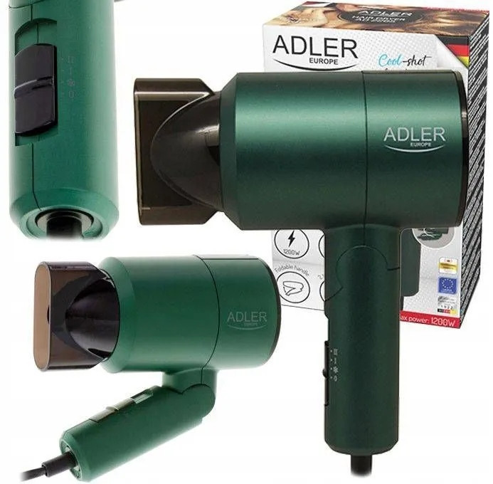 Дорожній фен Adler AD 2265 — 1200 Вт, складаний корпус, 2 швидкості