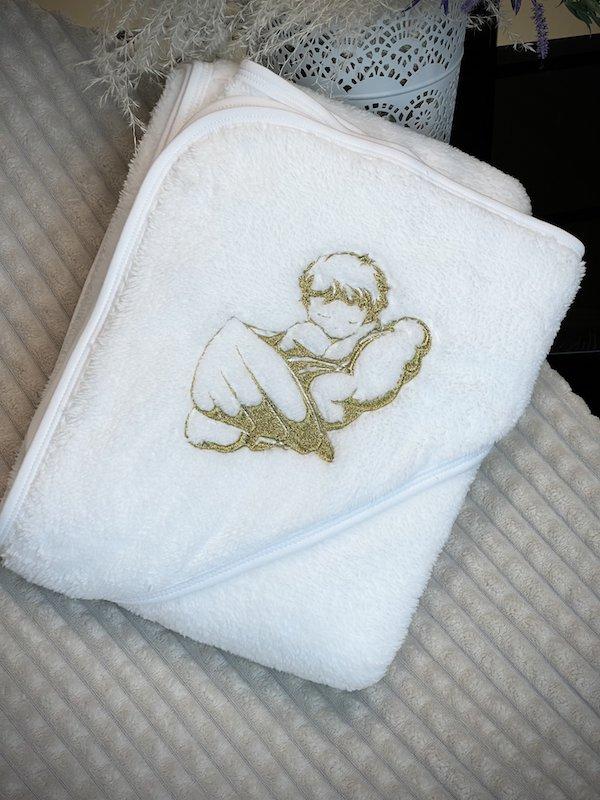 Крижмо Brilliant Baby з янголом 95х95 см Білий (BB073), фото 1