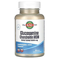 Глюкозамин и хондроитин с МСМ, KAL "Glucosamine + Chondroitin + MSM" хондропротектор (60 таблеток)