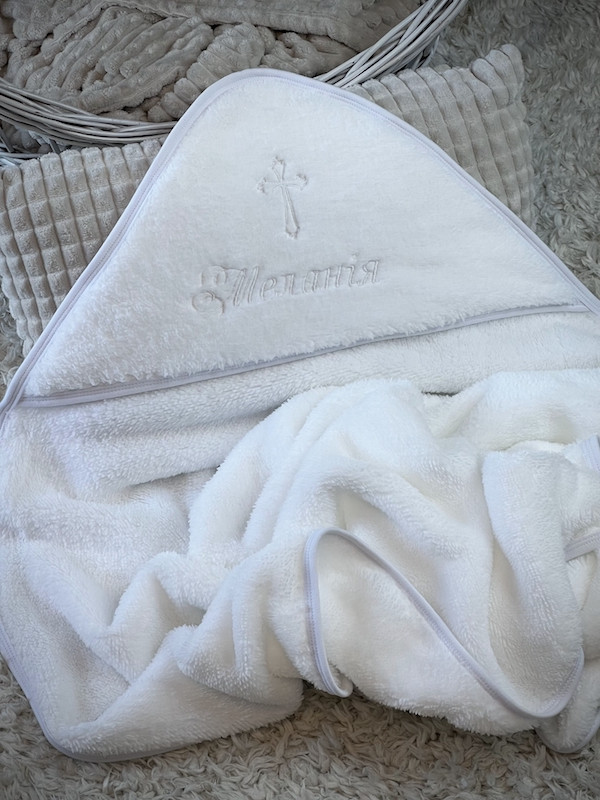 Крижмо Brilliant Baby Благо з хрестиком 95х95 см Айворі  (BB053), фото 1