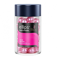 Вітаміни для волосся "Відновлення волосся з про-кератиновим комплексом" для блиску волосся Ellips 50*1 мл