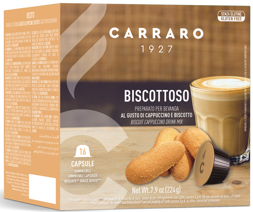 Кава в капсулах Дольче Густо - Dolce Gusto Carraro Biscottoso (16 капсул = 16 порцій), фото 1