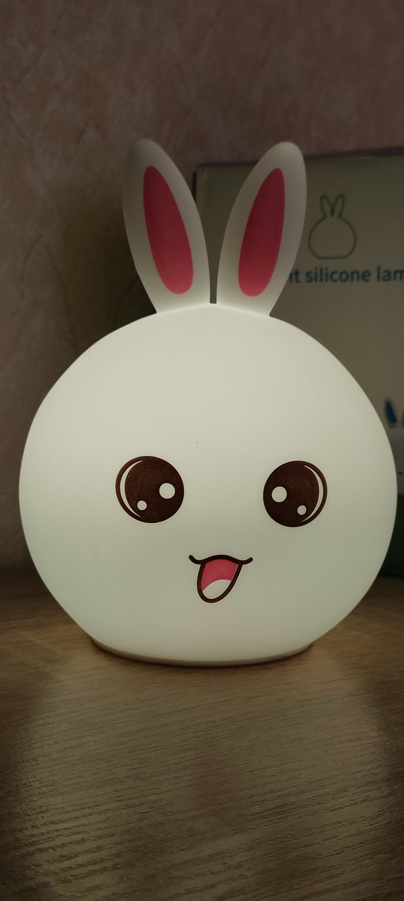 Дитячий силіконовий нічник Зайка Rabbit Soft Touch