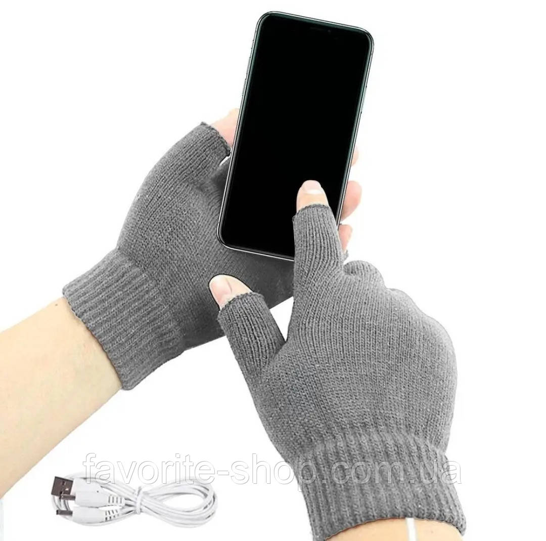 Рукавички з підігрівом від Power Bank по кабелю USB (5-15 годин обігріву)
