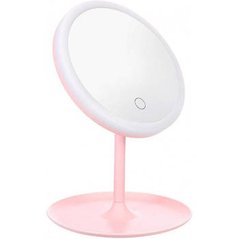 Дзеркало з Led підсвічуванням та акумулятором RD-91 Круглое косметичне для макіяжу регулювання яскравості свічення