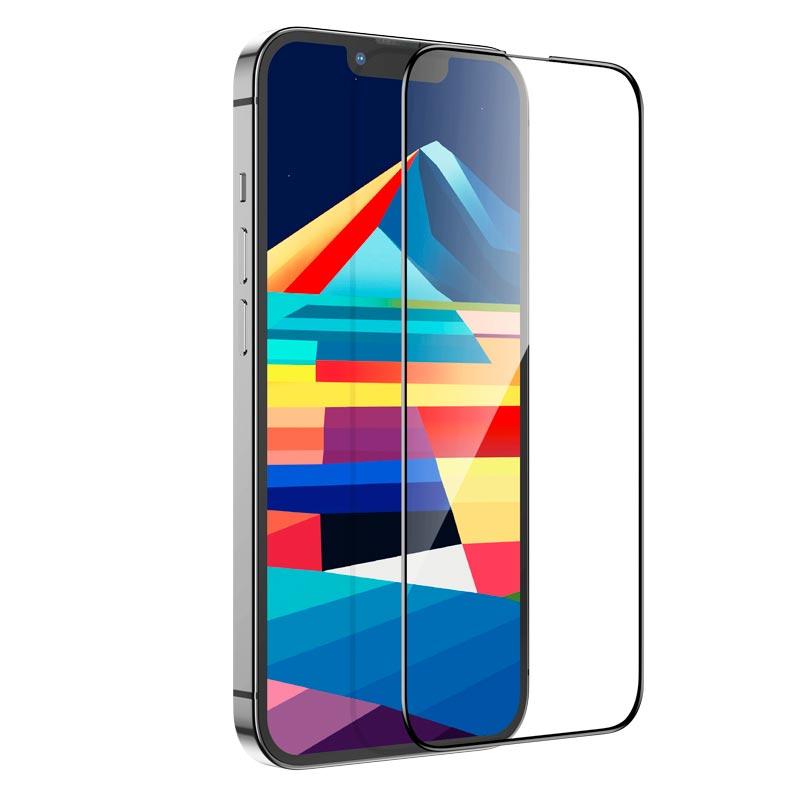 Захисне скло для iPhone 15 6.1" з усиленими бортиками Hoco Nano 3D full screen edge protection (рамка), фото 1