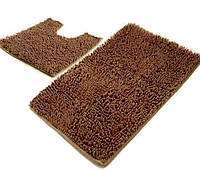 Набор ковриков коврики для ванной и туалета коричневый 80 х 50 см и 40 х 50 см