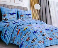 Детский полуторный комплект постельного белья для Мальчика, Машинки 2 вида