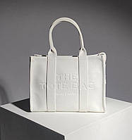 Жіноча сумка-шопер Marc Jacobs The Large Tote Bag White Leather сумка на кожен день на коротких ручках шкіра