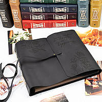 Персонализированный кожаный фотоальбом, подарок на годовщину, подарок на Новый год Ivory, Черный