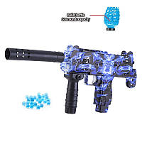 Игрушечный автомат пистолет пулемёт УЗИ граффити с аккумулятором стреляет гидрогелевыми орбизами