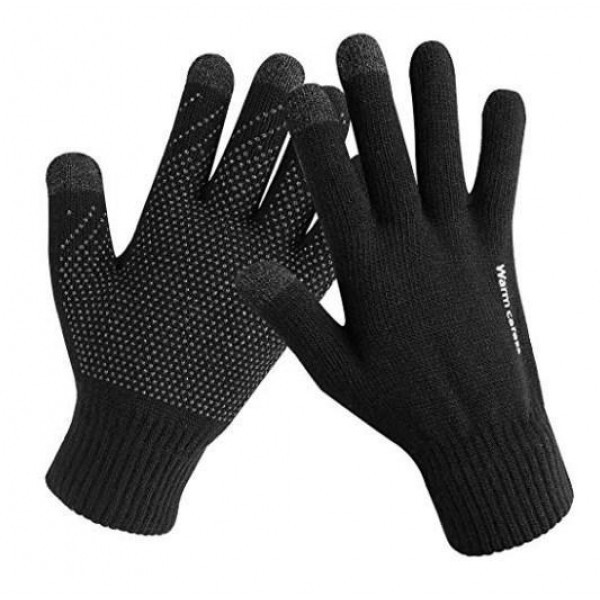 Сенсорні рукавички чорні для сенсорних екранів Supretto рукавички для телефона із сенсорними пальцями FD-7