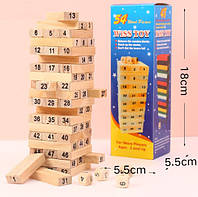 Башта Мини, Джанга маленькая, Jenga, Дженга, Башня, Вежа. Настольная игра. Деревянные 54 брусочка, 18 х 6 х 6