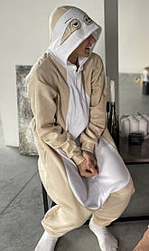 Чоловіча піжама кігурумі з флісу Лінивець (зріст 181-187 см.) бежевий розмір 50