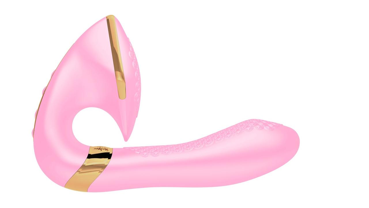 Вагінально-кліторальний вібратор Shunga Soyo Light Pink, 17х3,7 см.