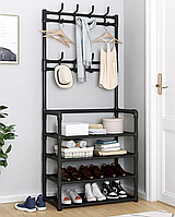 Напольная вешалка стойка для одежды с полками для обуви clothes rack, Металлическая стойка для вещей