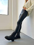 Теплі чорні лосини з екошкіри на велюрі, фото 8