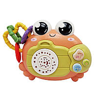 Детская погремушка "Крабик с прорезывателем" HY-620 с проектором (Оранжевый) игрушка погремушка для ребенка