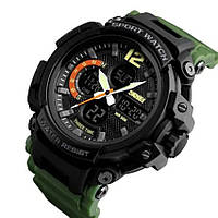 Часы наручные мужские SKMEI 1343AG ARMY GREEN, часы тактические противоударные. IM-380 Цвет: зеленый