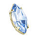 Човники в цапах Preciosa (Чехія) 15x7 мм Light Sapphire/золото, фото 3