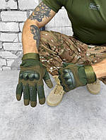 Тактические перчатки оливковые зимние с сенсорными пальцами на плюше ВТ6580 DS
