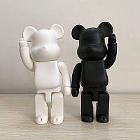 Статуэтка Bearbrick 400% White 28 см. Дизайнерская игрушка Беарбрик белый. Фигурка для интерьера медведь VCT