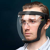 Полнолицевая защитная маска со сменным фильтром, прозрачная. Защитная маска от пыли, воды, грязи, ветра. VCT