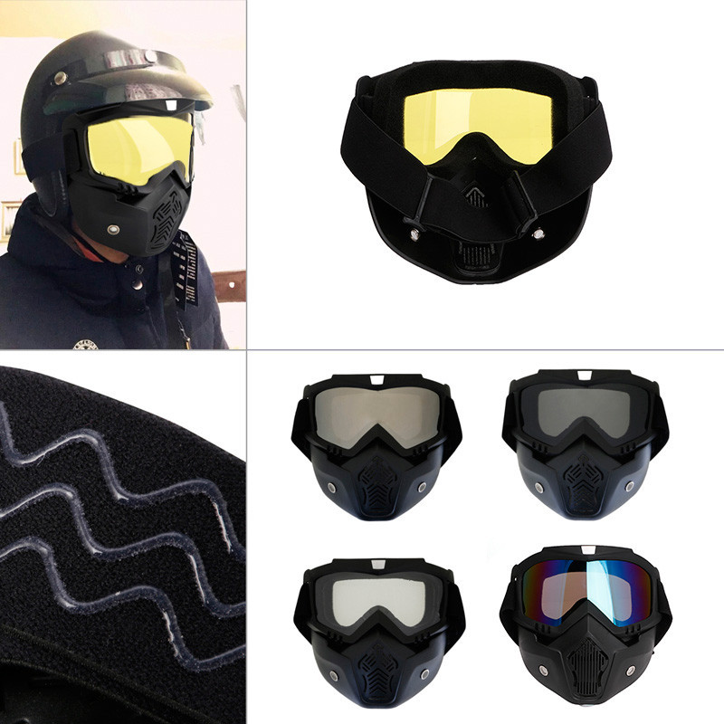 Мотоциклетная маска очки RESTEQ, лыжная маска, для катания на велосипеде или квадроцикле (желтое стекло) VCT - фото 8 - id-p2004636704