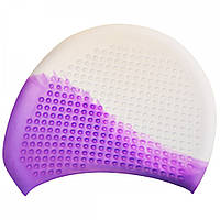 Шапочка для плавания на длинные волосы GP-008-white-violet VCT