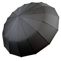 Зонт чоловічий 16 спиць антивітер автомат складаний купол 103 см Чорний (60150)